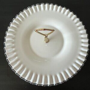 Vintage Fenton Silver Crest Handled Tray // Sandwich Dessert Hors D'Oeuvres